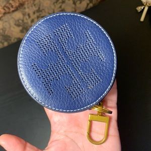 Navy blue Tory Burch key chain coin purse